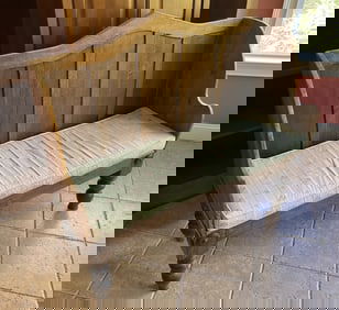 Antique Pine Wood Dining Table or Hallway Bench