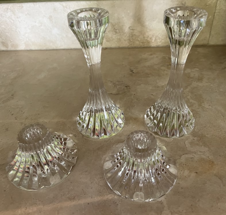 Two Pairs of French Baccarat Crystal Candlesticks (1 of 7)