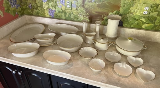 Vintage Lenox Gold Rim Porcelain Serving Pieces