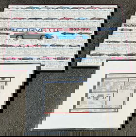 Two Vintage Framed Corvette Car Posters