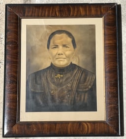 Antique 19th C Faux Burl Wood Painted Frame