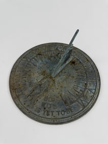 Vintage Cast Iron Garden Statue Sun Dial