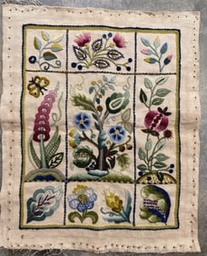 Antique Handmade American Sampler Textile