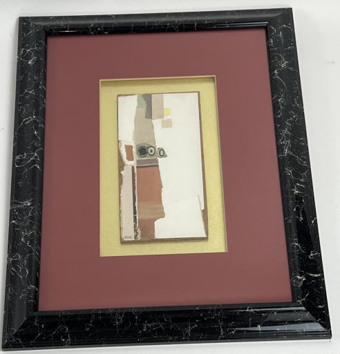 Georges Csato Framed Original Multi Media Artwork: Georges Csato Framed Original Multi Media Artwork. Hungarian artist 1910 to 1983, framed and matted collage. Measures 17.5 x 13.5 inches.