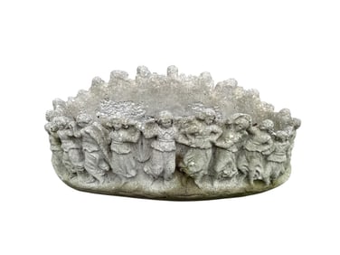 Vintage Garden Cast Stone Bacchantes Motif Planter