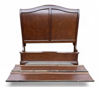 Queen Size French Empire Style Mahogany Sleigh Bed