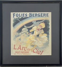 Vintage Framed French Poster of the Folies Bergere