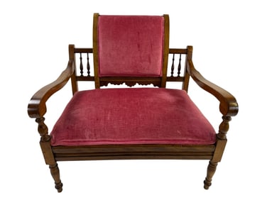 Antique 19th C American Victorian Velvet Settee