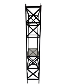 Vintage Metal, Wood & Glass Display Shelf Bookcase