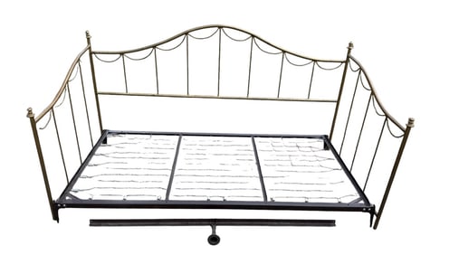 Vintage Twin Size Gilt Metal Day Bed Frame