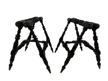 Antique 19th C Wooden Funeral Home Casket Stand