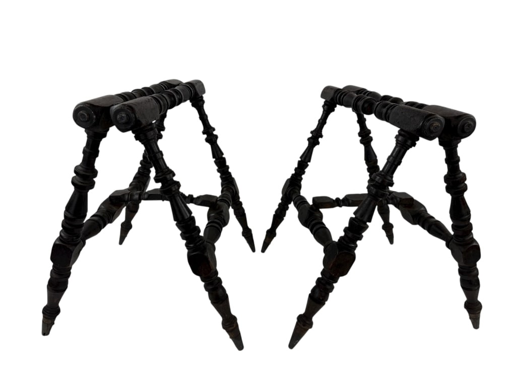 Antique 19th C Wooden Funeral Home Casket Stand (1 of 7)