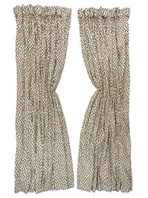 Pair Custom Made Cut Cotton Velvet Curtain Panels