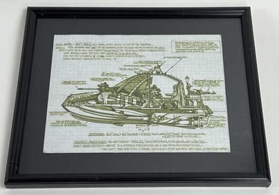 R W Barrett - Original Drawing in Custom Frame