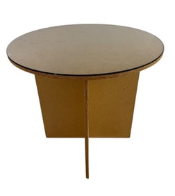 Round Decorator Table w Glass Top