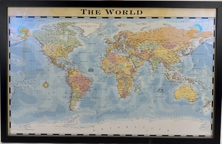 Large Scale Custom Framed World Map Print