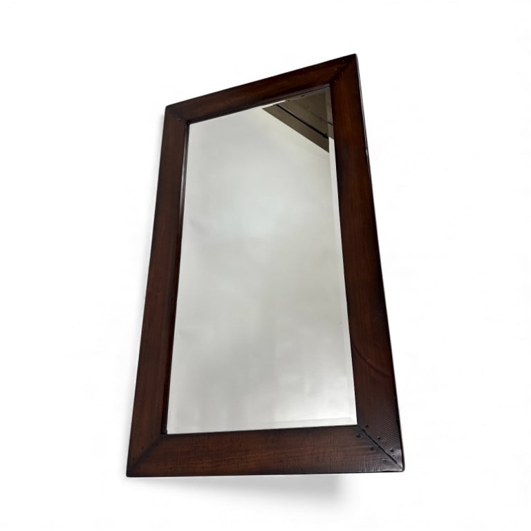 Large Scale Distressed Mahogany Tone Mirror (1 of 6)