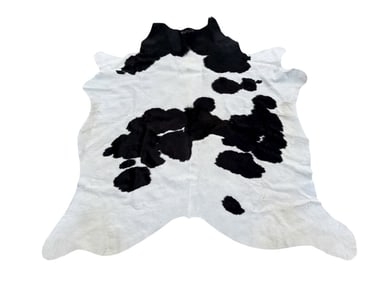 Natural Cowhide Black & White Spotted Area Rug