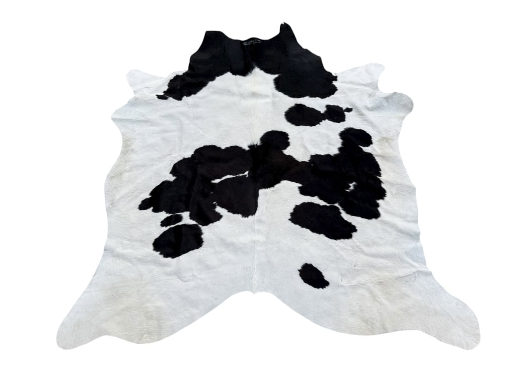 Natural Cowhide Black & White Spotted Area Rug (1 of 6)