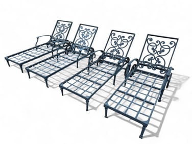 Four Neo Classical Pool Side Lounge Chairs
