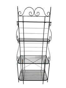 Vintage Kitchen Baker's Rack w Brass Accents