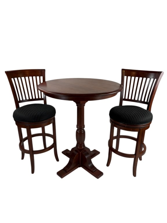 Bar Height Table w Pair of Swivel Bar Stools (1 of 15)