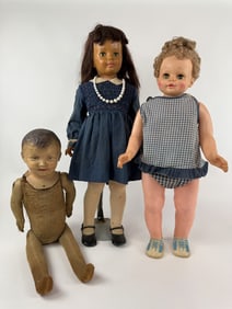 Group of Three Large Scale Vintage Dolls