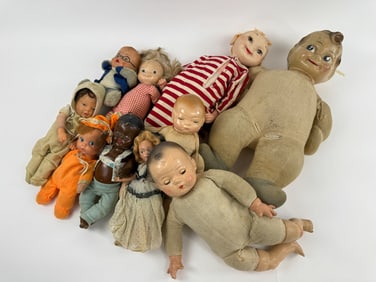 Collection of Antique & Vintage Baby Dolls & Toys