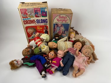 Collection of Vintage Dolls & Toys w Original Box
