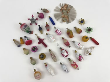 Collection of Antique Christmas Ornaments & Bulbs