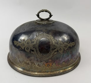 Antique English Mappin & Webb Silver Plate Dome