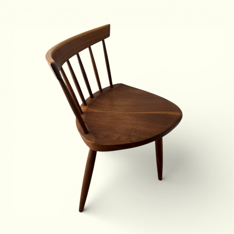 George Nakashima Chair from Estate of Orig Owner: George Nakashima Chair from Estate of the Original Owner. American woodworker and architect, George Nakashima born May 24, 1905, Spokane, WA - died June 15, 1990, New Hope, PA. This lot along with the