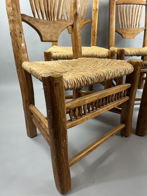Adirondack Style Rough Hewn Log Dining Chairs - 5