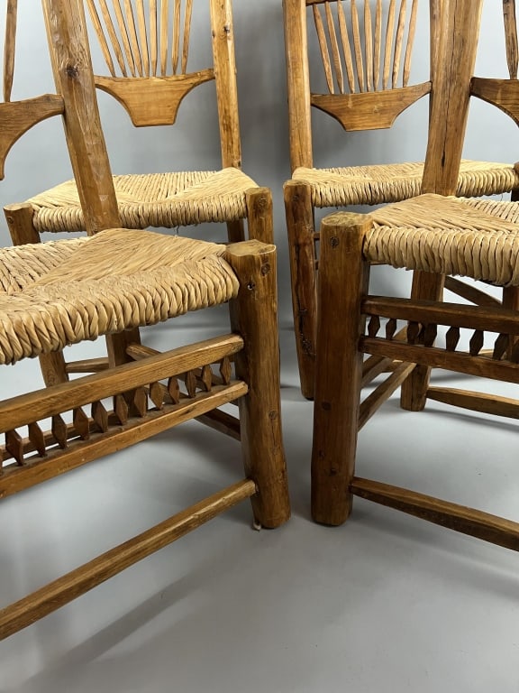 Adirondack Style Rough Hewn Log Dining Chairs - 6