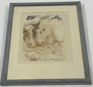 Salvador Dali (1904-1989) Signed Framed Woodblock