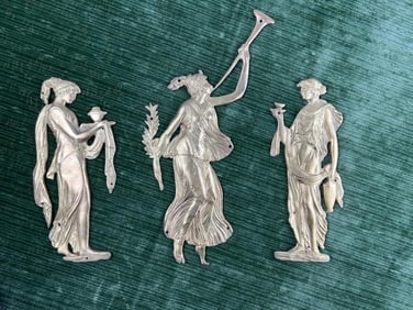 Three Antique Gilt Ormolu Neo Classical Mounts