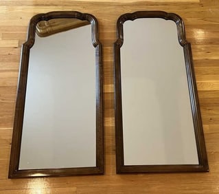 Pair of Chinese Chippendale Mahogany Frame Mirrors