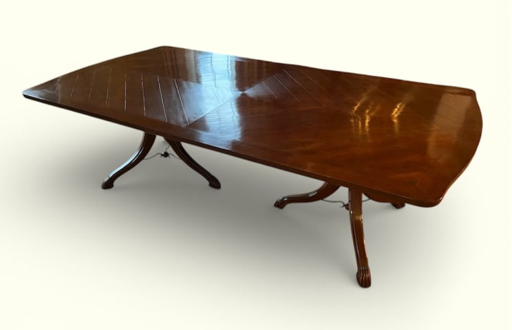 Retail $20,000 Emanuel Morez Palladio Dining Table: Retail $20,000 Emanuel Morez Palladio Dining Table. Custom made by Emanuel Morez, this dining table from the Palladio collection features the Galloway design base. The description on the original pape