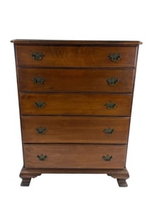 Antique English Chippendale Style Tall Chest