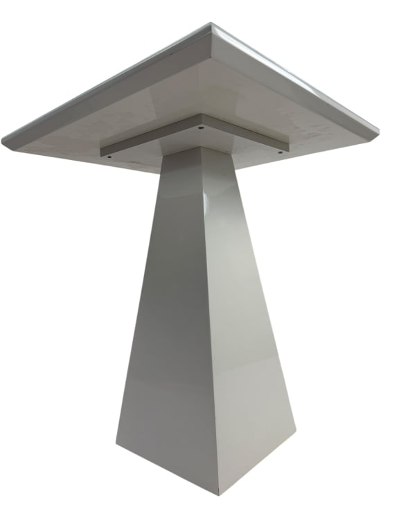 Custom Made White Lacquer Paint End Table - 6