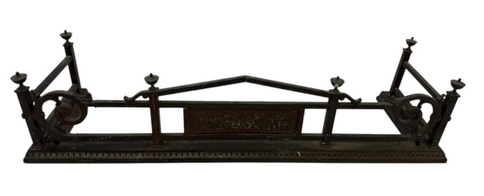 Antique Brass Neo Classical Fireplace Fender
