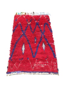 Vintage Morocacan Rag Rug / Shag Throw Carpet