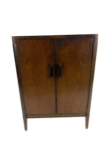 Antique C 1930 Art Deco Style Console Bar Cabinet