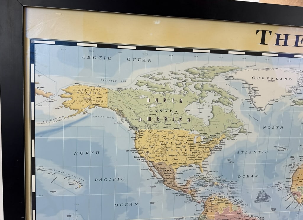 Large Scale Custom Framed World Map Print - 2