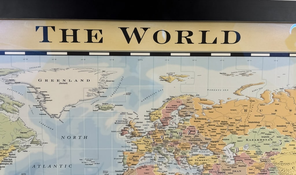 Large Scale Custom Framed World Map Print - 3