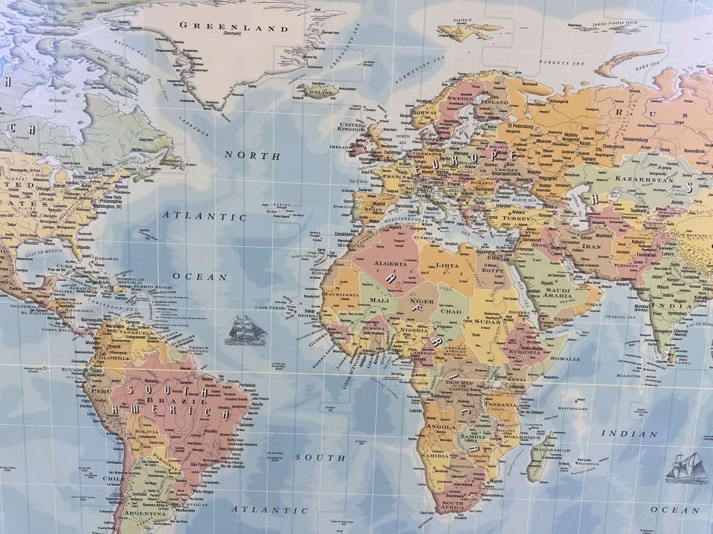 Large Scale Custom Framed World Map Print - 6