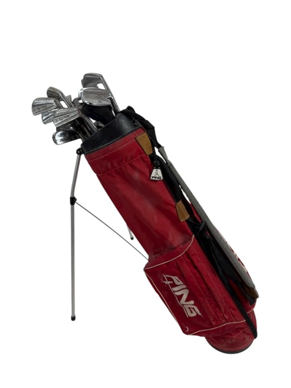 Collection of Vintage Golf Clubs in Golf Bag (1 of 6)