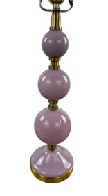 Murano Style Art Glass Pink Tone Table Lamp