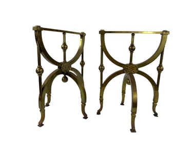 Antique 1900 Brass Funeral Home Casket Stand