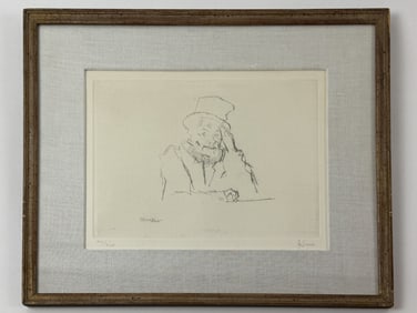 Jack Levine Framed Etching Titled Moritur 1967